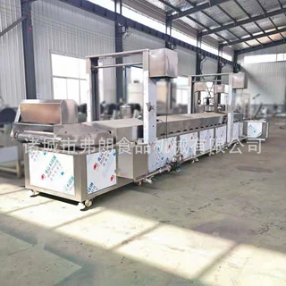 鸡排油炸流水线 不锈钢休闲食品油炸设备厂家 鱼豆腐油炸流水线