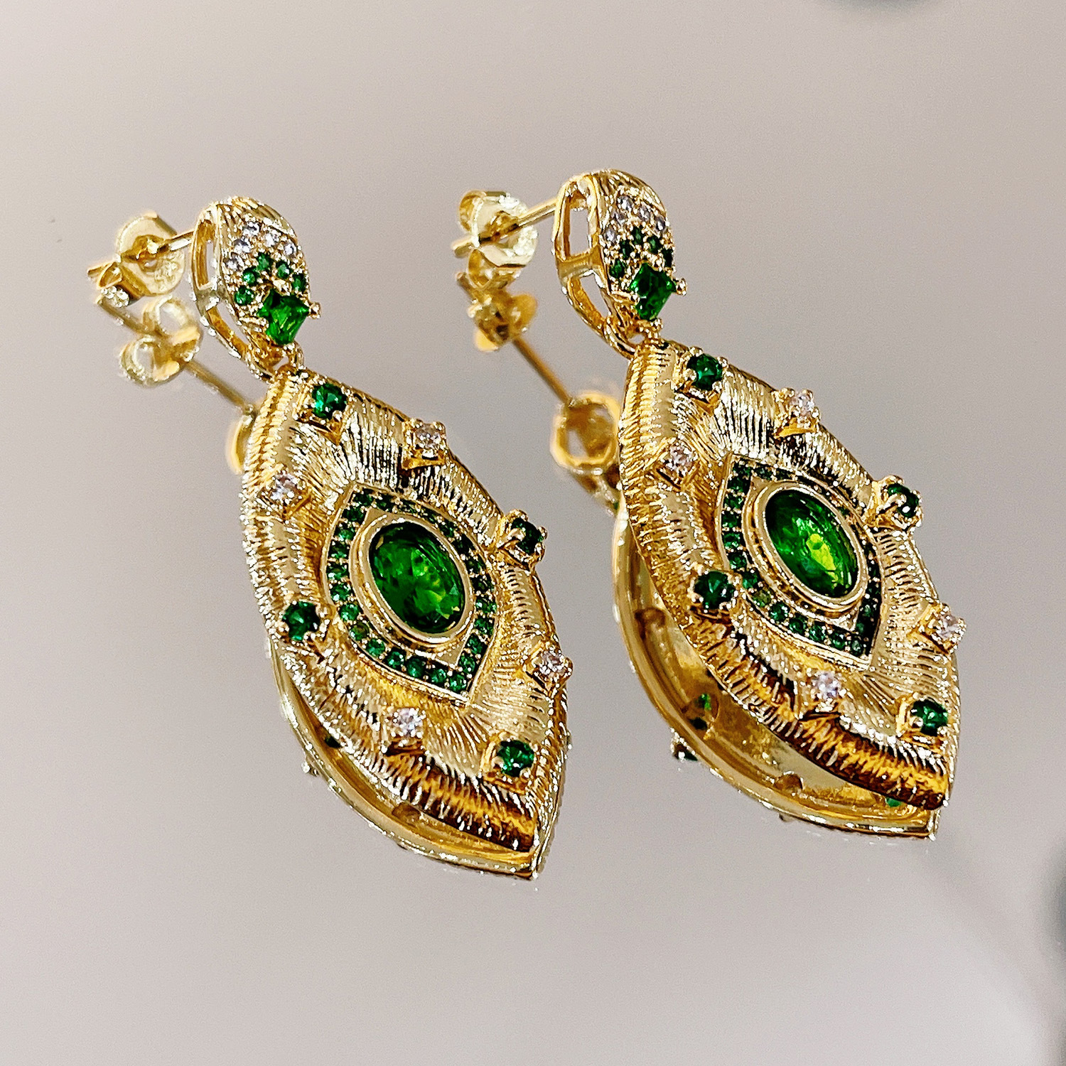 Vintage Style Geometric Copper Artificial Gemstones Rings Earrings Necklace 1 Piece