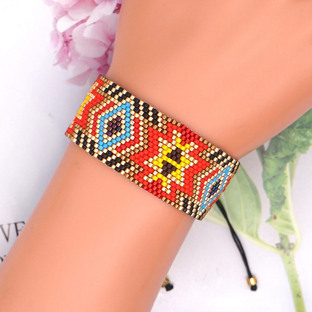 Ethnic Style Letter Heart Shape Smiley Face Seed Bead Beaded Womenu0027S Bracelets 1 Piece