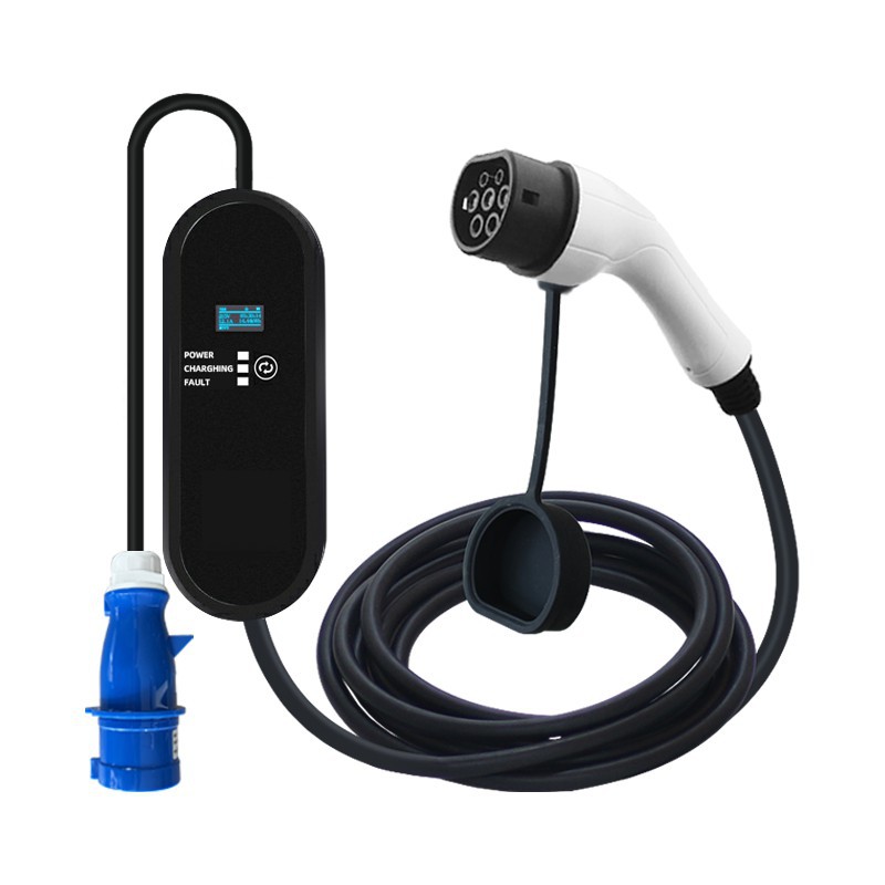 欧标type2电动汽车便携式充电枪英规7KW家用13A交流桩充电器220V