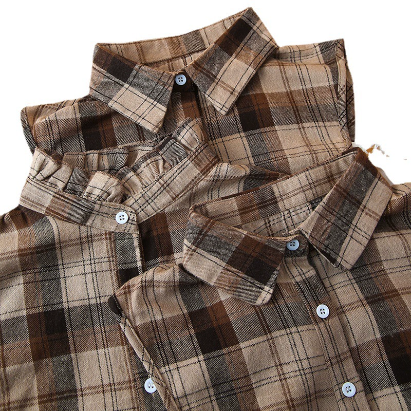 Женская универсальная рубашка в Корейском стиле с декоративным воротником, осенне-зимняя рубашка с искусственным воротником, Женский клетчатый воротник, несколько типов воротника