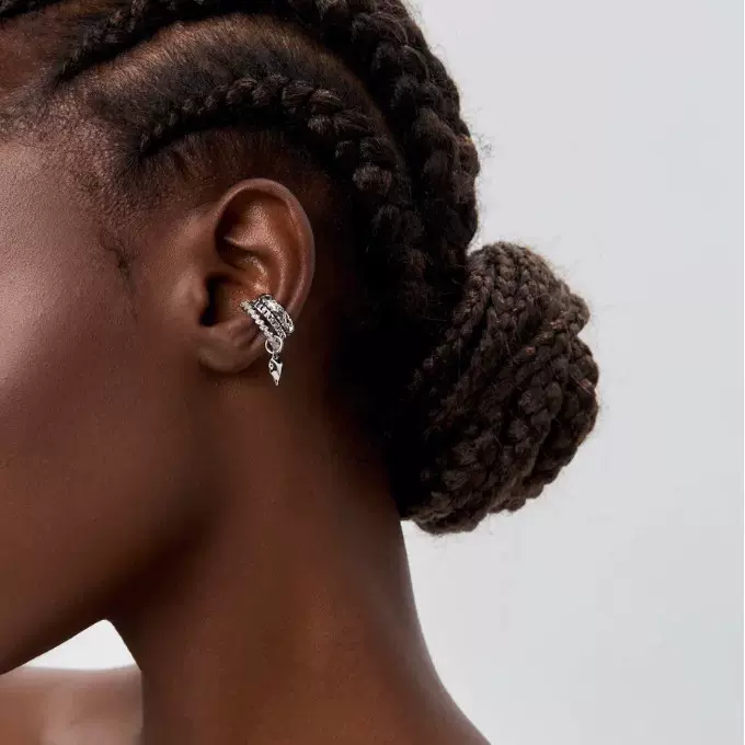 法式复古浪漫爱心水滴链条无耳洞耳骨夹气质多层设计跨境耳环耳夹