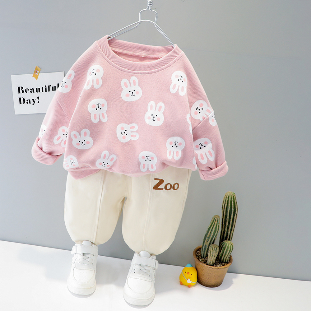 Casual Rabbit Letter Duck Cotton Boys Clothing Sets display picture 2