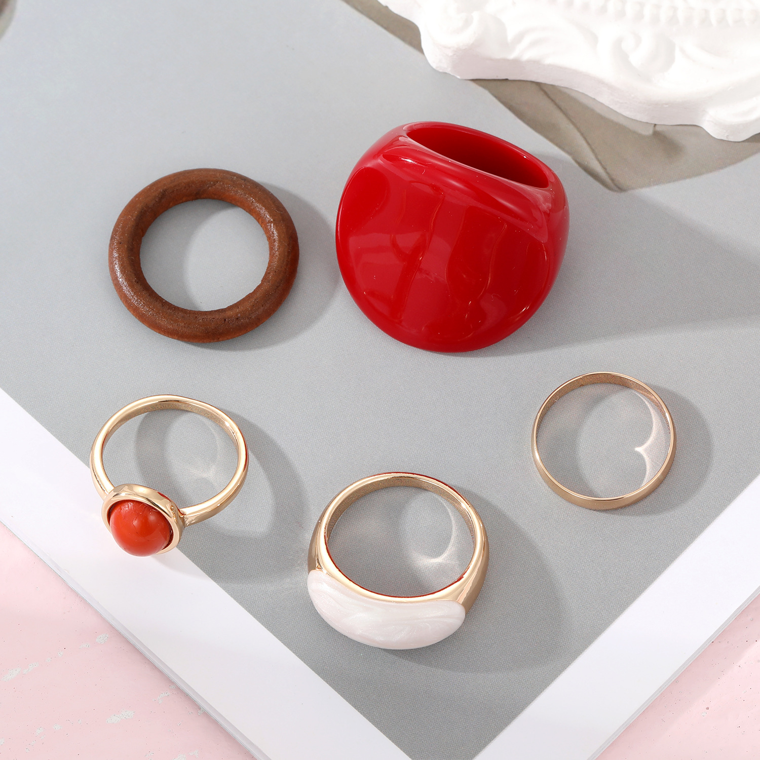 Alloy, Resin Material 1 Set Retro Classic Style Geometric Alloy Resin Women's Rings
