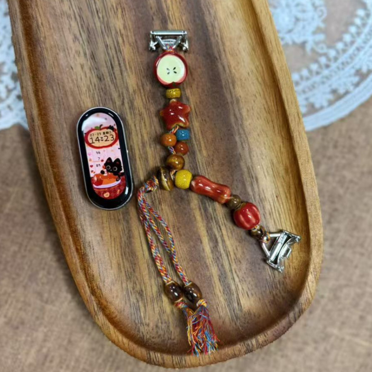 Cute Ceramic Red Apple Suitable for Apple S10 Watch Strap Xiaomi 10 Huawei Female Breathable Chain Xiaomi 8/9Pro