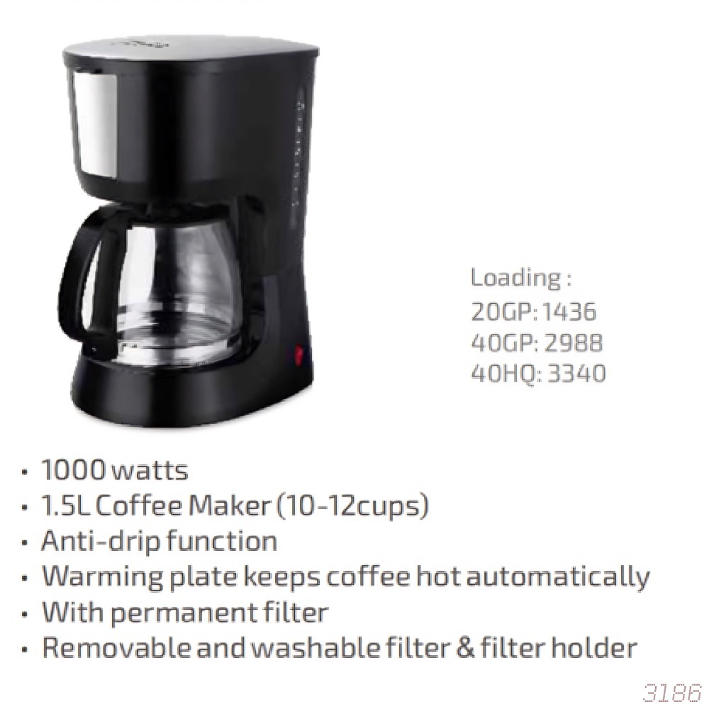 Máquina de café de goteo con accesorios extraíbles y aislamiento térmico multifuncional de una sola pulsación al por mayor.