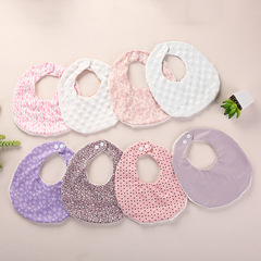 Cross-border new baby burp cloth spring floral infant bib anti-spit-up printed snap adjustment children's bib
