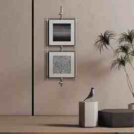 复古黑白金属杆装饰画客厅艺术挂画铁艺墙面壁挂玄关挂件壁灯墙饰