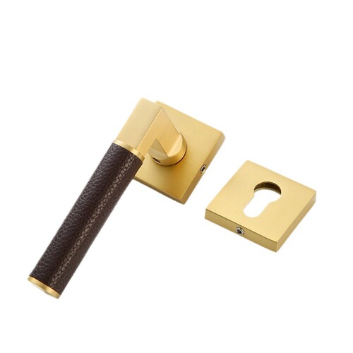 Brass lock retro door lock silent magnetic suction European door lock double door handle mechanical handle lock