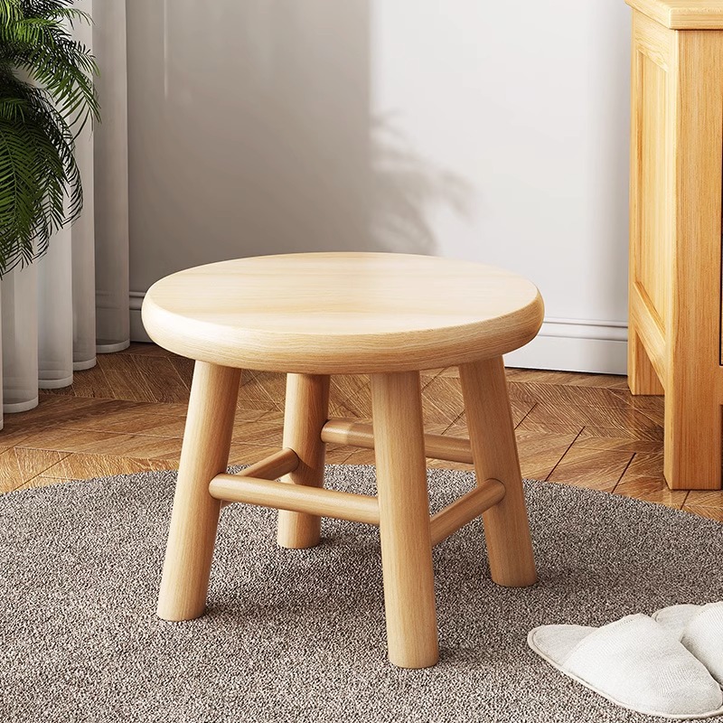 Taburete pequeño hogar sala de estar taburete bajo lindo banco de tela extraíble y lavable Cambio de zapatos taburete respaldo de madera maciza para niños silla pequeña