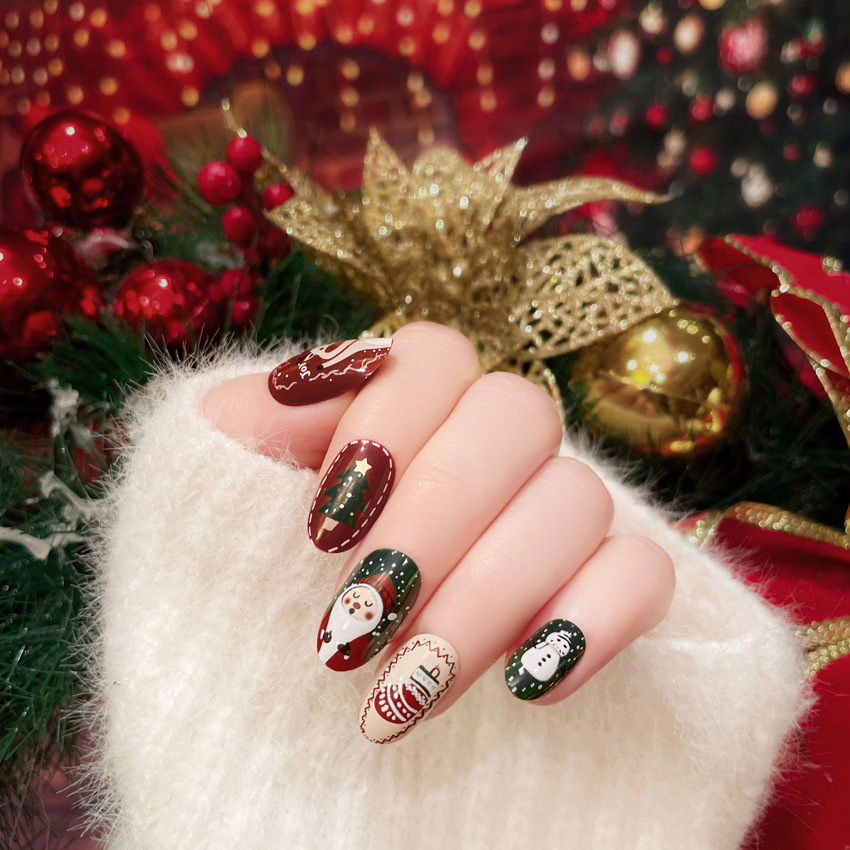35g Weight Christmas Festival Cute Style Christmas Cute Press On Nails 3