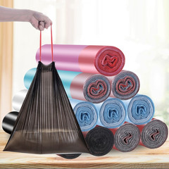 Wholesale drawstring handle kitchen dormitory student thickened automatic closing medium-sized garbage bags