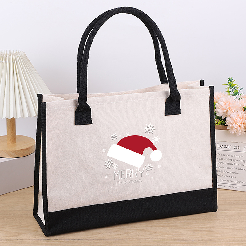 Bolso de hombro de lona de venta caliente transfronterizo Bolso Tote impreso de gran capacidad Bolso de compra portátil ligero de moda para mujer