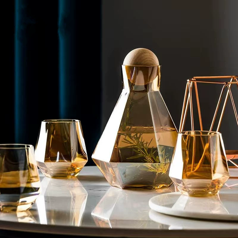 Креативный стеклянный чайник, красивый бытовой набор для воды, большая вместимость, полный набор чашек для холодной воды, чайники для холодного заваривания оптом.