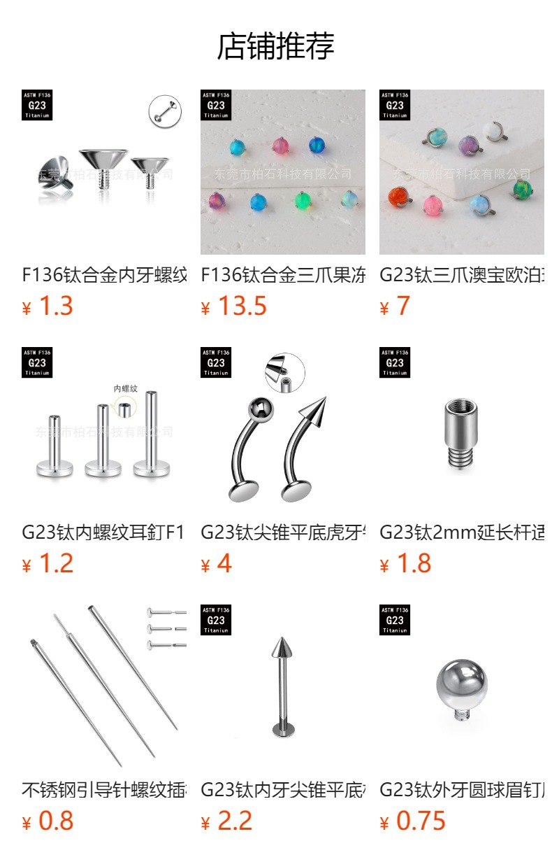 Pointed labret stud close-up product detail