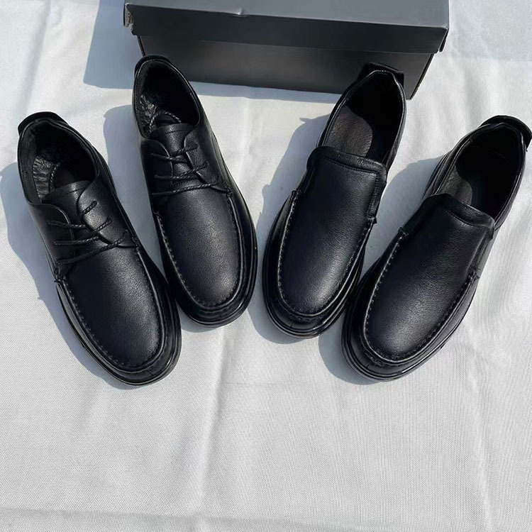 Casual Strap Men's Shoes Business Leather Shoes 25 Years Spring Winter Autumn New Cowhide Middle-aged Leather Shoes Soft Sole Work Shoes