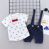 Summer children's overall suitable for men and women, shirt, sleeves, set, Korean style, children's clothing, wholesale