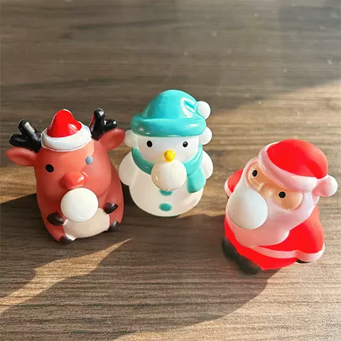 圣诞老人吐泡泡捏捏乐儿童玩具吹泡泡圣诞麋鹿挤泡泡雪人地摊批发