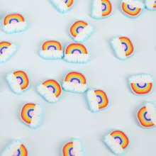 软陶片厚切软陶 大彩虹 流星糖果色史莱姆填充美甲贴片DIY材料