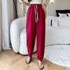 Flashlight, spring summer retro trousers, high waist, loose fit, cotton and linen