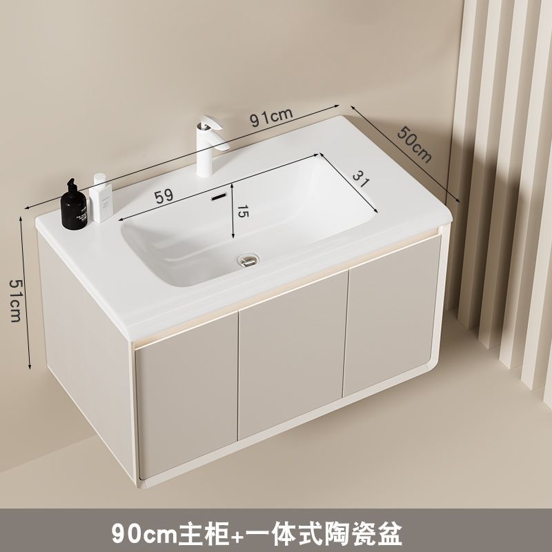 Color crema 90 gabinete + grifo + Válvula de ángulo