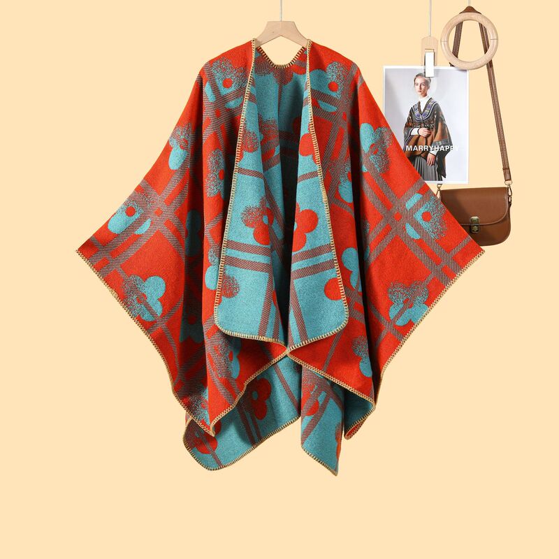Wholesale New Women's Scarves and Shawls, All-Season Faux Cashmere Jacquard Warm Cardigans, Trending on Live E-Commerce