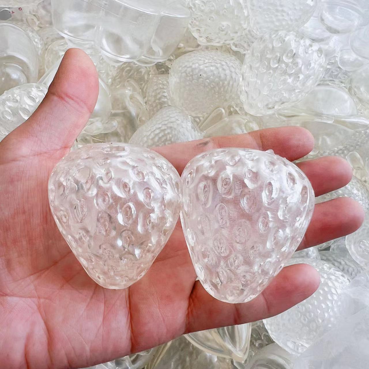 Super lindos hechos a mano DIY simulación de fresa pellizco de piel vacía pellizco accesorios juguetes de descompresión ventilación rebote lento tpr