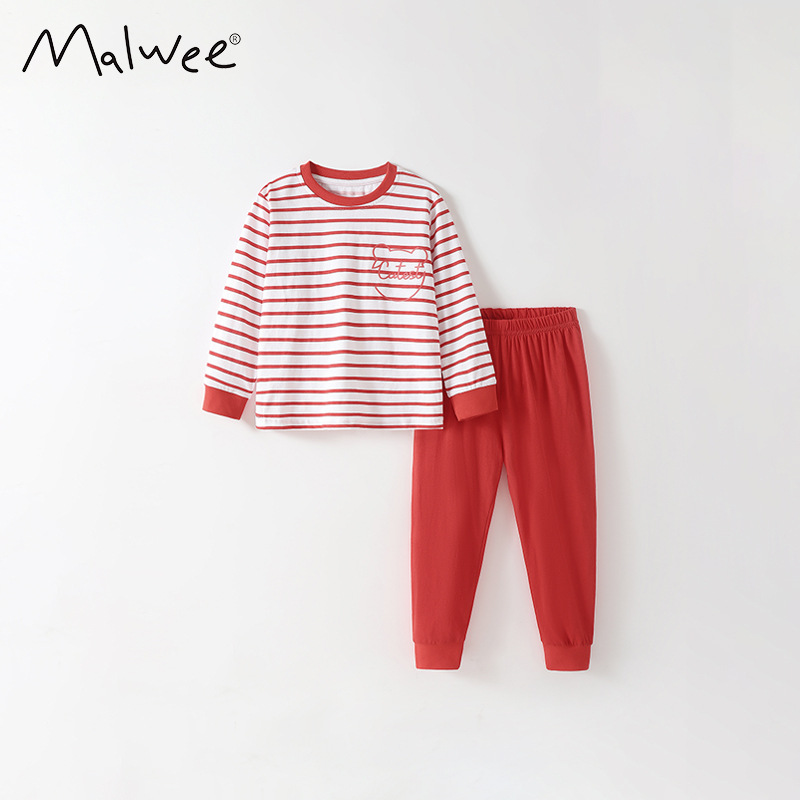 Trajes de niñas malwee transfronterizos otoño y invierno nuevos niños europeos y estadounidenses cuello redondo manga larga lindos dos juegos de niñas pequeñas