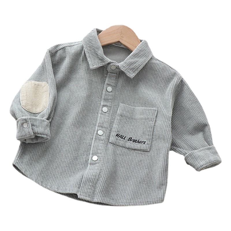 2023 nuevos niños abrigo de pana primavera y otoño camisa infantil de moda bebé cardigan casual entrega de una sola pieza