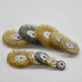 孔平钢丝轮平型打磨不锈钢丝刷清洁除锈去毛刺根雕抛光锯床钢丝刷