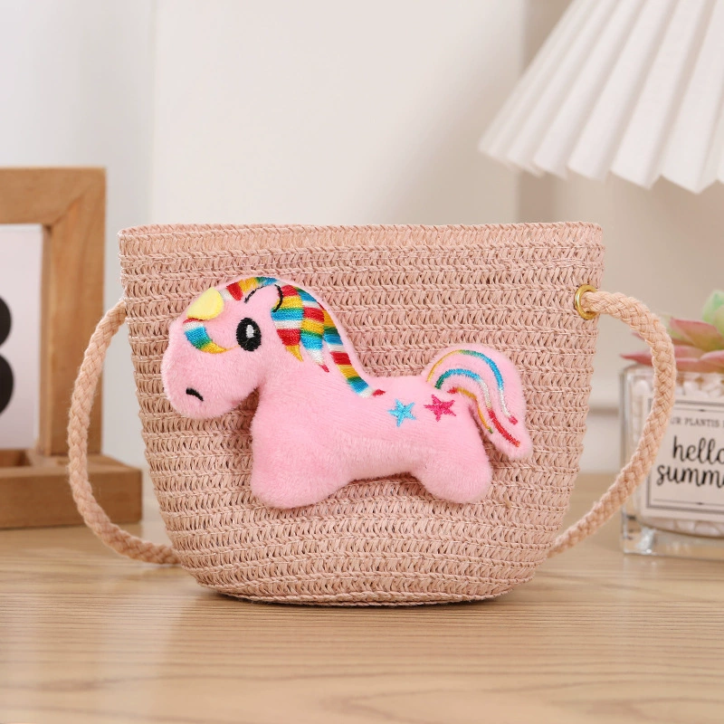Small shoulder bag, wallet, cartoon small bag, card holder, cute straw dinosaur, wholesale