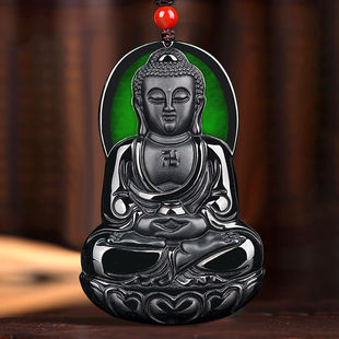 genuine goods Natural Mocui A Goods Jade Amitabha Iceseed Jade Pendant Buddha Pendant Jade Pendant Wholesale