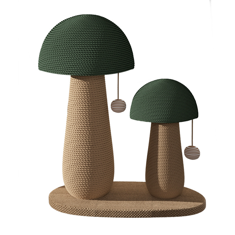 Columna de agarre de gato de sisal, placa de agarre de gato de hongos, resistente al desgaste, sin caspa, placa de garra de gato vertical, cuerda de sisal, garra de molienda, juguete de gato divertido