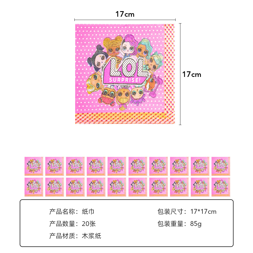 La fiesta de cumpleaños del bebé sorpresa transfronteriza suministra el traje temático de los niños arreglo decorativo taza de papel plato de papel mantel