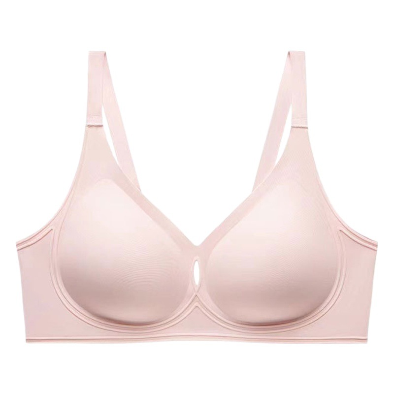 Guangdong Shantou flocado ropa interior sin costuras push up de las mujeres de apoyo suave jalea sujetador de mama sujetador