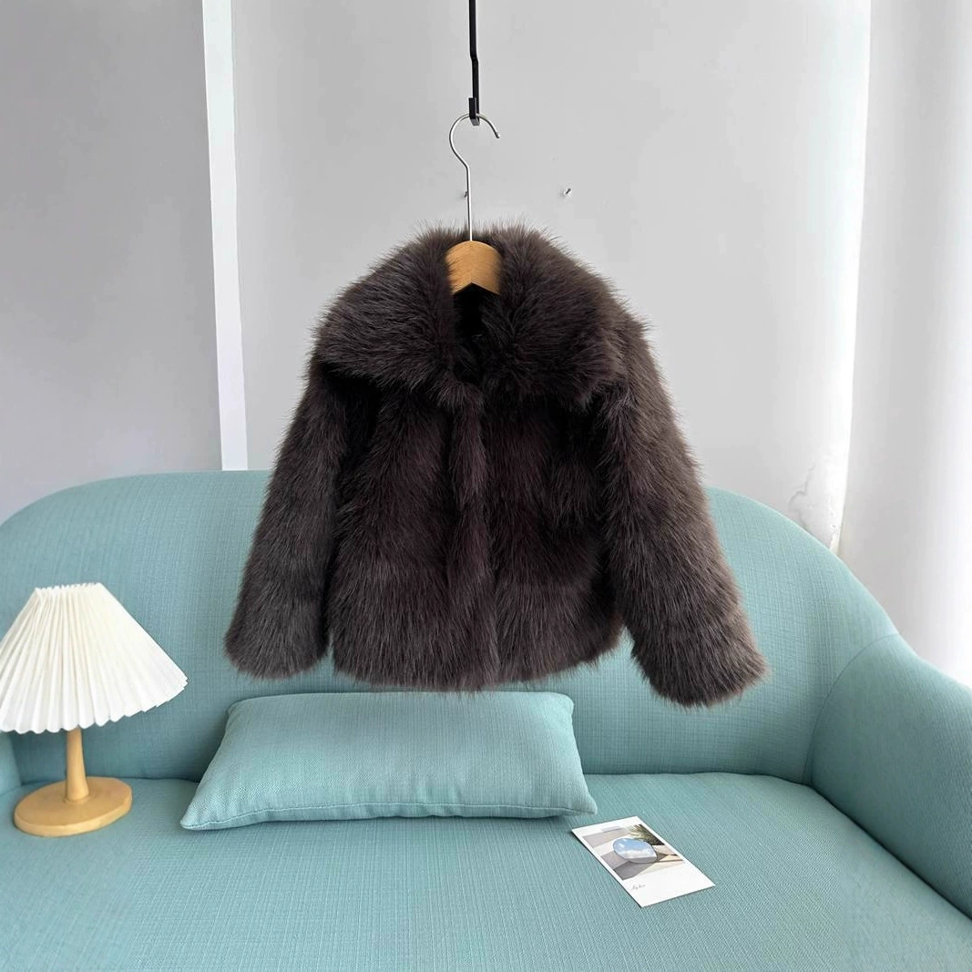 Пальто из искусственного лисьего меха для девочек, высококачественное и стильное, подходит для маленьких девочек и детей старшего возраста, утолщенное детское осенне-зимнее пальто.