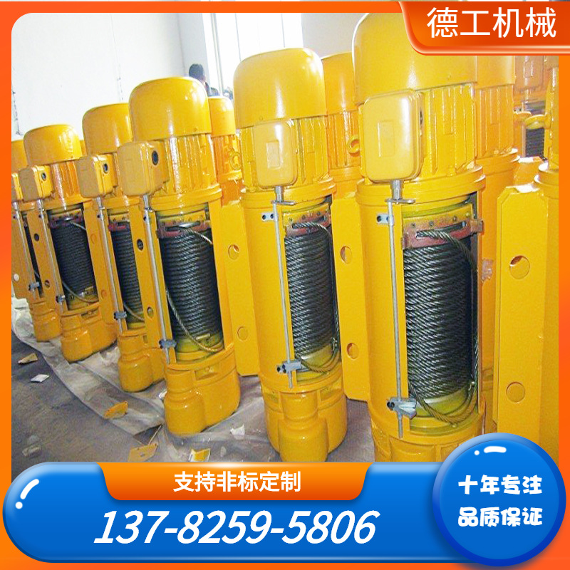 德工起重 河南厂家供应 5T钢丝绳电动葫芦 单速葫芦 5T-12m等型号