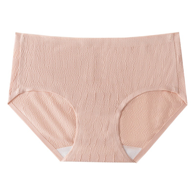 Nueva jacquard algodón antibacteriano entrepierna chica Otoño e Invierno desnudo piel-friendly Mediados de cintura sin costuras cadera-libre cómoda más ropa interior de tamaño