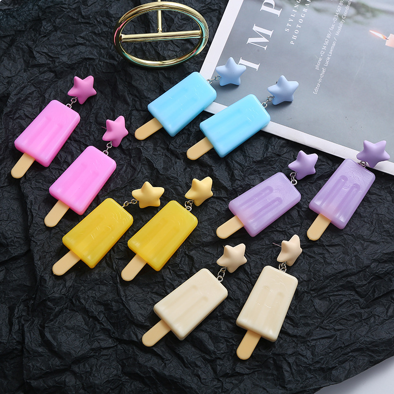 20g Weight Earrings Classification Cute Geometric Star Resin Patchwork Earrings