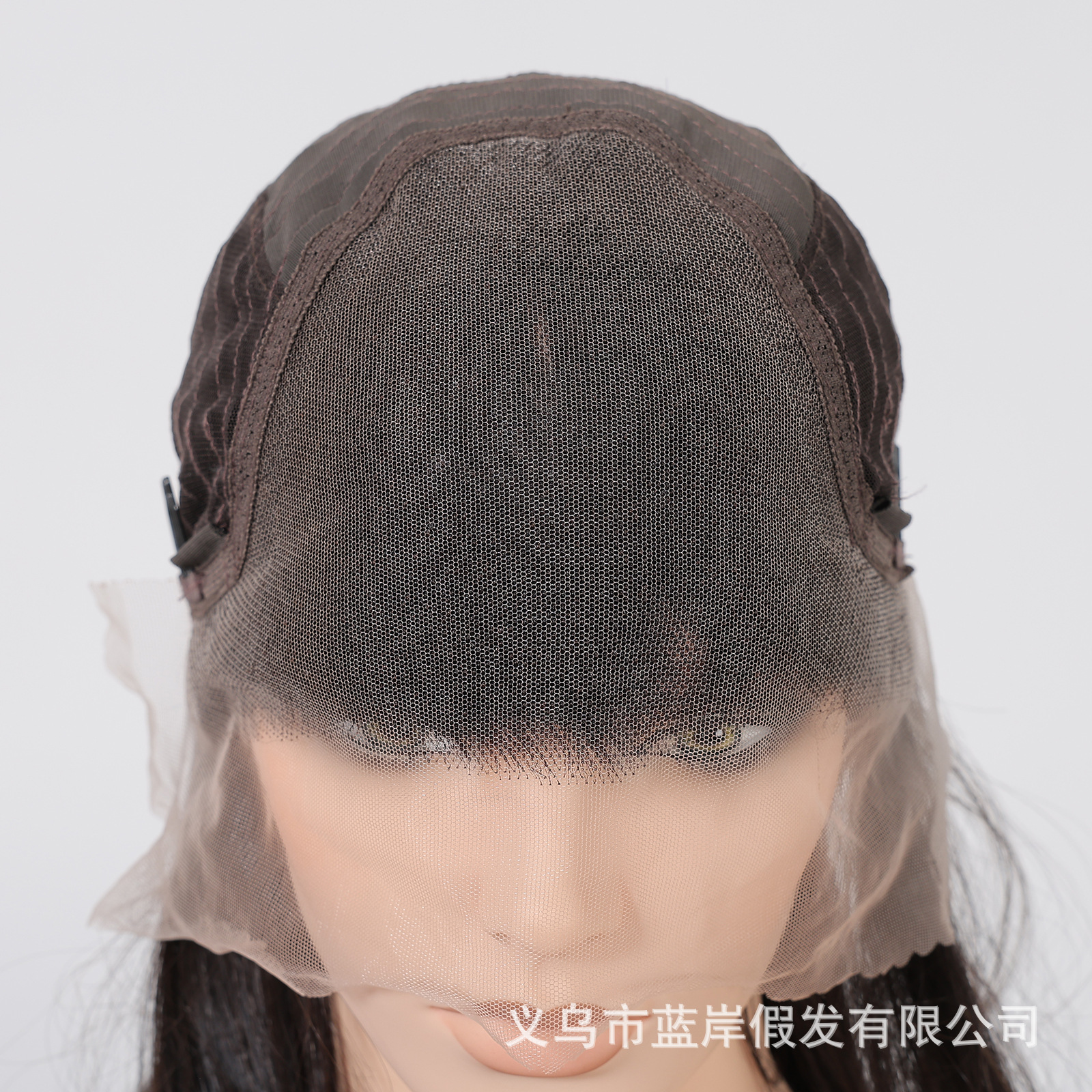 Peluca de encaje de gran área de estilo europeo y americano, morena negra, cubierta completa, costura libre para mujer, cuero cabelludo, lugar de fábrica realista