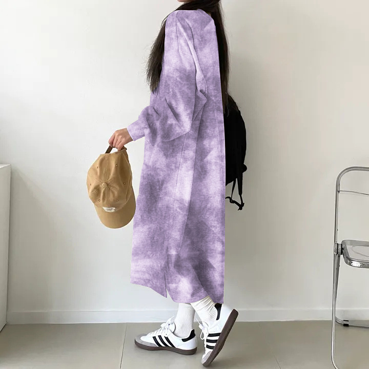スーツ韓国風ミドル丈カジュアルロングスカート大きいサイズ日本韓国風プリント長袖Tシャツドレス女性秋冬|undefined