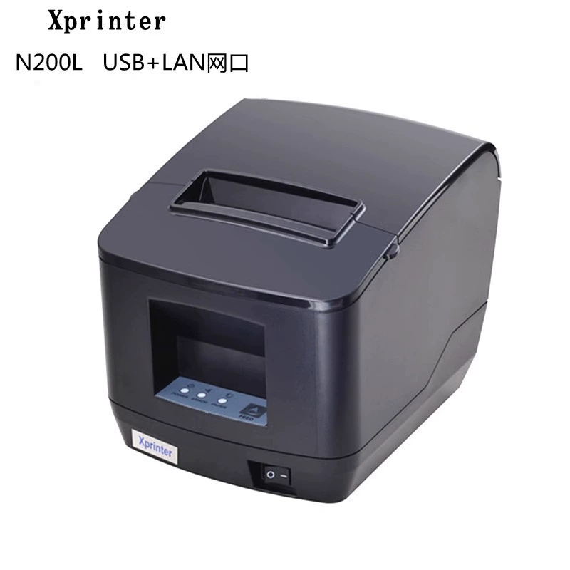 Кухонный термопечать принтер для отелей Xinye XP-Q200 с автономной кассовой сканерной машиной для штрих-кодов, сетевой порт, автоматический срез бумаги