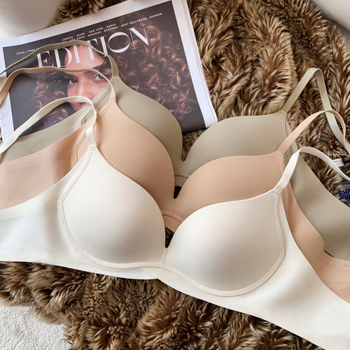 Simple seamless underwear for girls with small breasts, push-up, no steel ring, secondary breasts, anti-sagging, breathable student bra