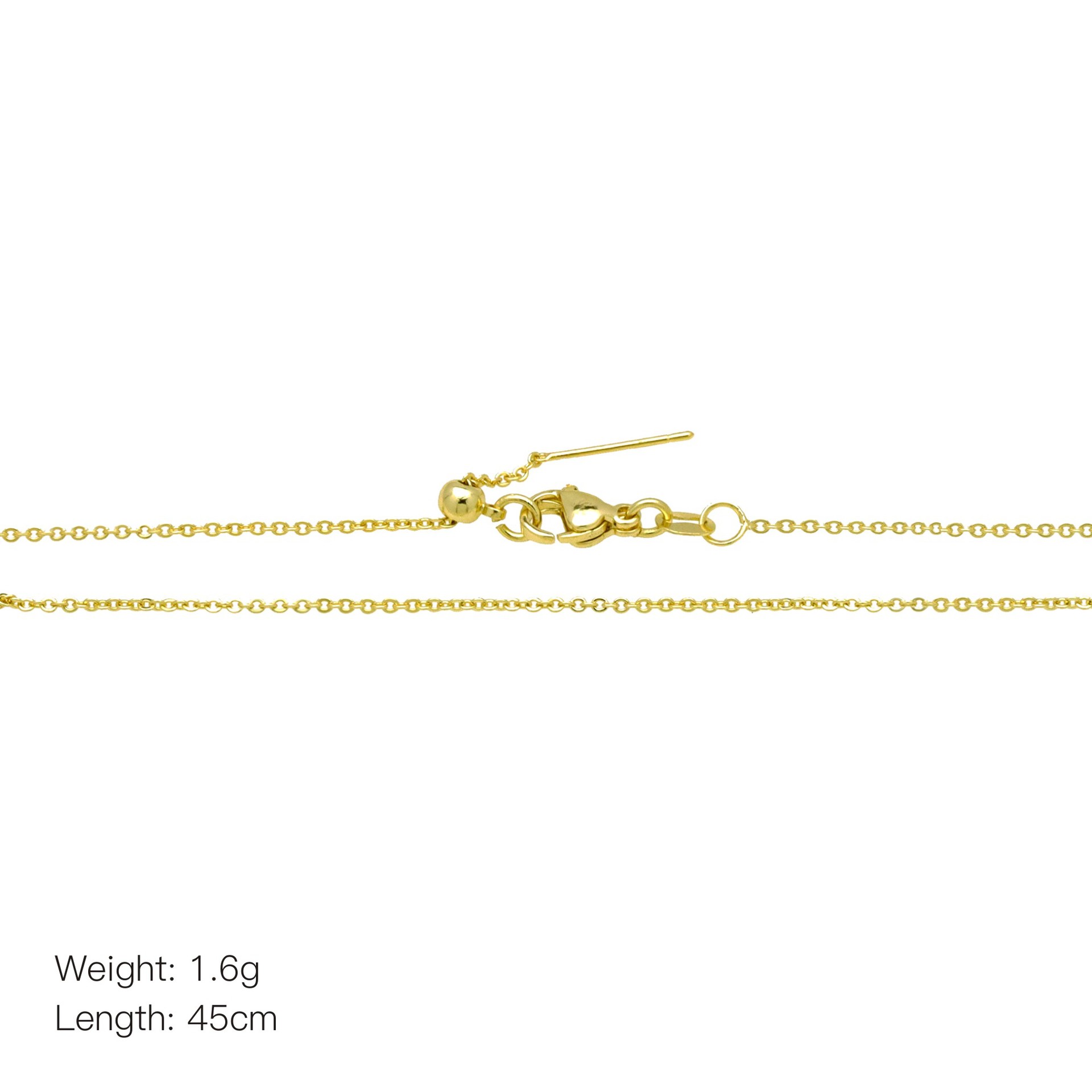 6g Weight 18K Gold Plated Plating Material Necklace Classification Copper Chain Material cable chain, box chain Chain Type 1 Piece Quantity Daily Occasion Copper Material Solid Color Pattern Women's Gender Simple Style, IG Style Style Copper 18K Gold Plated Solid Color Necklace 15