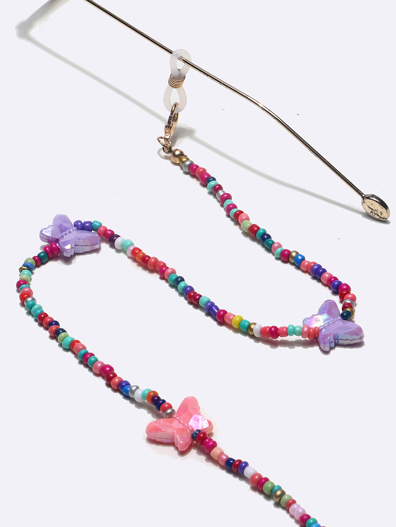 Fashion Handmade Chain Butterfly Mixed Color Beads Glasses Chain Glasses Rope Mask Chain display picture 2