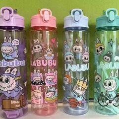 新しいラブブ クロミ カピバラ 漫画の人気の大容量ストローカップ、ロック付き、子供用ポータブル