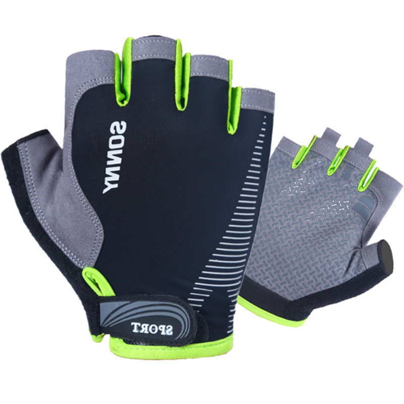 Guantes deportivos de seda de hielo hombres y mujeres al aire libre equitación entrenamiento fitness índice dedo pantalla táctil velcro medio dedo guantes de protección solar