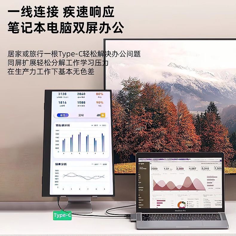 Portable Display Hd 144Hz Mobile Phone Switch External Portable Screen Ps5Xbox Notebook Expansion Secondary Screen