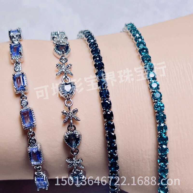 Natural Topaz Bracelet in Various Styles with Simple Rectangular Heart-Shaped Bow Natural Topaz Bracelet in Various Styles with Simple Rectangular Heart-Shaped Bow