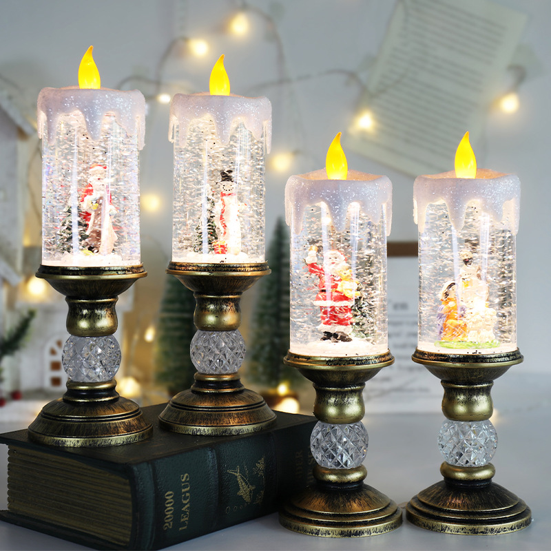 圣诞节装饰品蜡烛灯圣诞水晶灯音乐盒儿童生日圣诞礼物场景布置